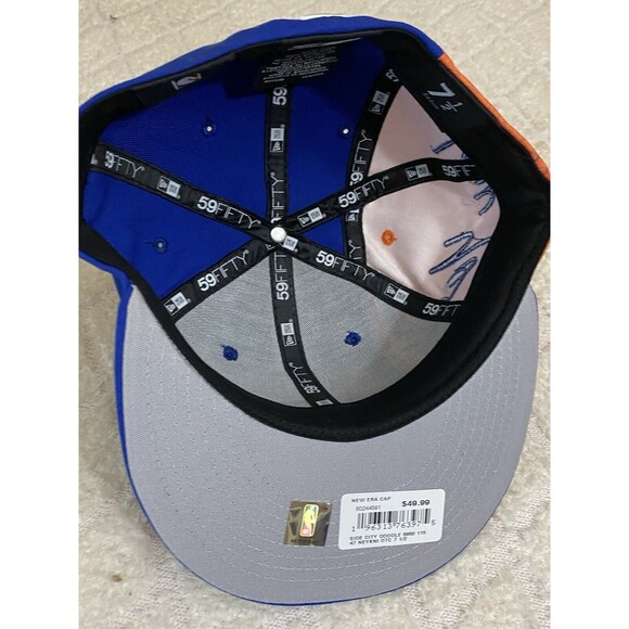 New Era 59Fifty New York Knicks Embroidered Orange/Blue Fitted Hat Size 7 1/2 - Picture 12 of 16